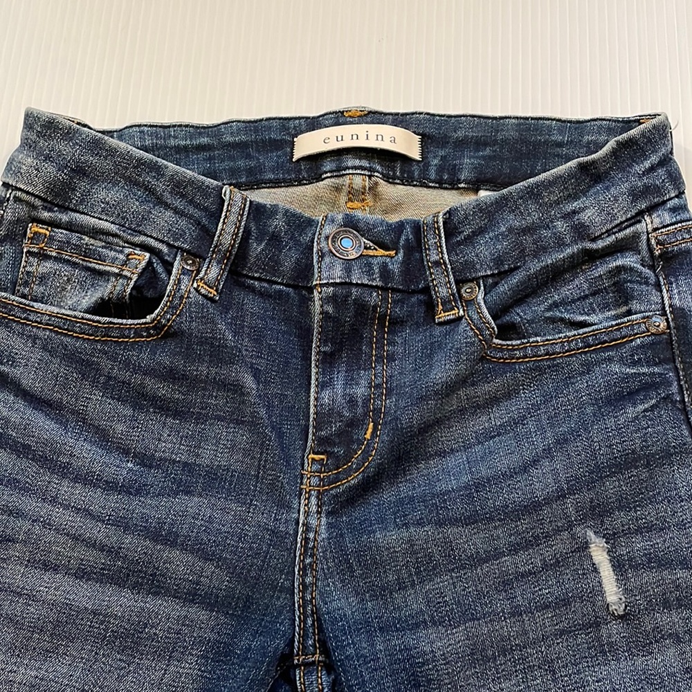 Eunina Greta mid rise skinny roller crop Jean, size 1